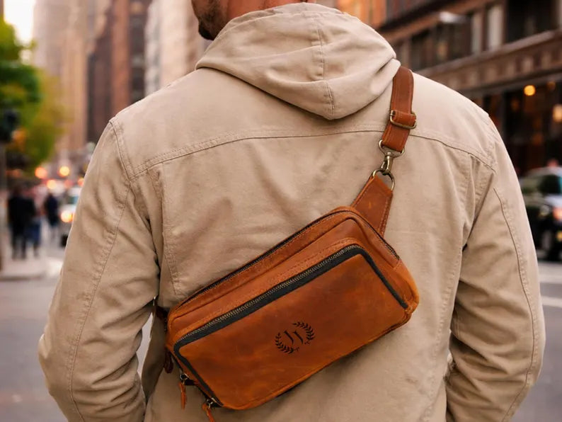 Personalized Leather Crossbody Bag – Custom Name