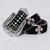 Pink Cross Engraved Buckle Black Rhinestone Belt – White Studded