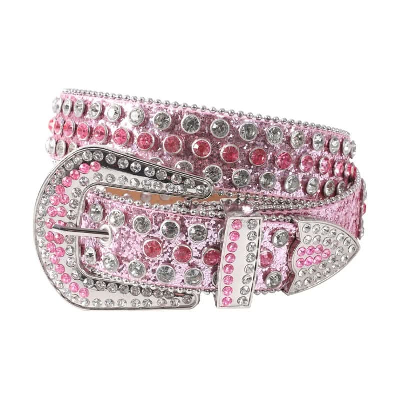 Pink Rhinestone Belt for Women | Glam Statement Sparkle  display picture 3