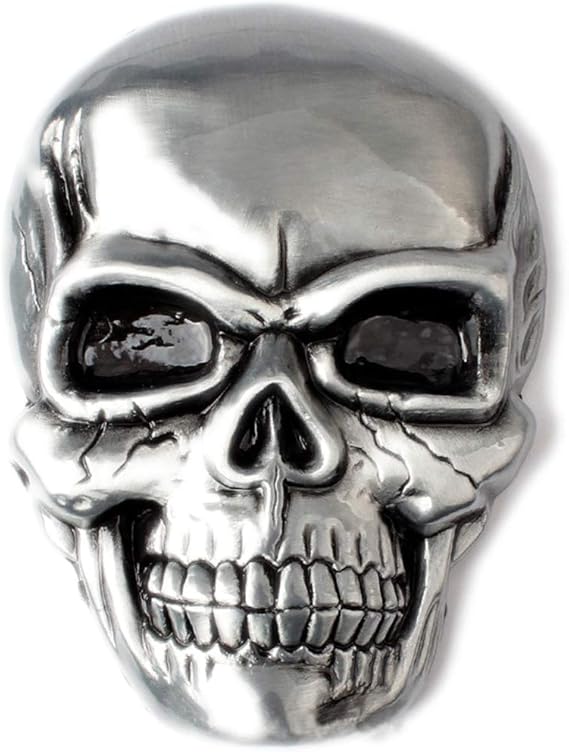 Pirate Skull Motorcyclist Belt Buckle – Western Biker