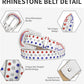 Plastic Buckle Rhinestone Belt - Bling Crystal Cowboy Style