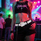Plastic Buckle Rhinestone Belt - Bling Crystal Cowboy Style