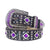 Purple Sapphire Rhinestone Belt with Black Glitter Strap - Dazzling & Edgy