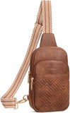 Quilted Leather Sling Bag Crossbody for Women