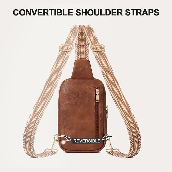 Quilted Leather Sling Bag Crossbody for Women