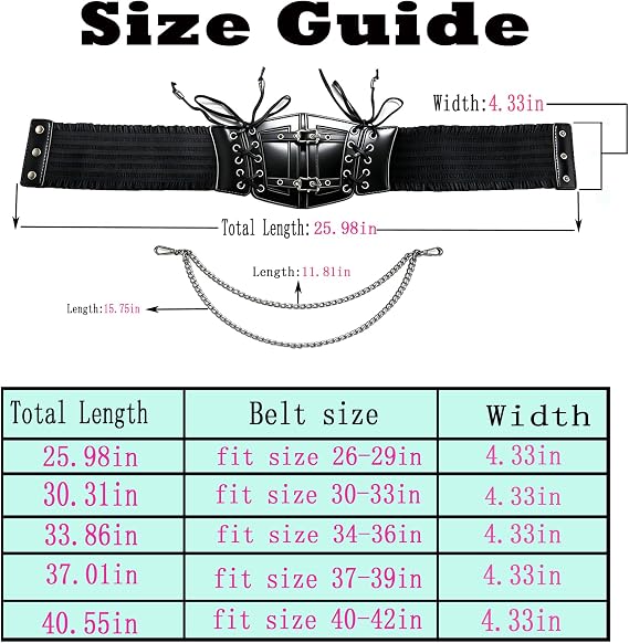 Chain-Layered Underbust Corset Belt - Goth Waspie Belt