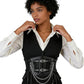 Chain-Layered Underbust Corset Belt - Goth Waspie Belt
