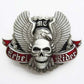 Rebel Biker Motorcycle Chain Skull & Eagle Belt Buckle, 40mm