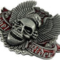 Rebel Biker Motorcycle Chain Skull & Eagle Belt Buckle, 40mm