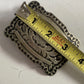 Rectangular Silver Filigree Floral Belt Buckle