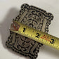 Rectangular Silver Filigree Floral Belt Buckle