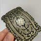 Rectangular Silver Filigree Floral Belt Buckle