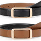 Women's Reversible Leather Belt – Square Metal Buckle