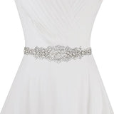 Rhinestone Bead Bow Bridal Belt - Curve-Enhancing Sash