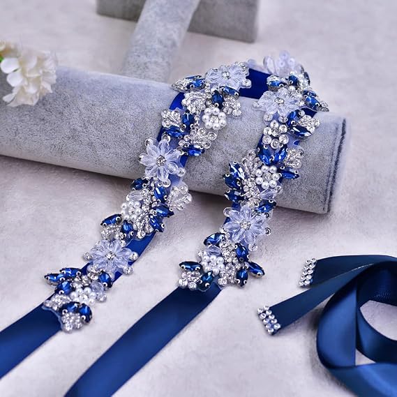 Rhinestone Beaded Bridal Belt - Crystal Sash for Gowns