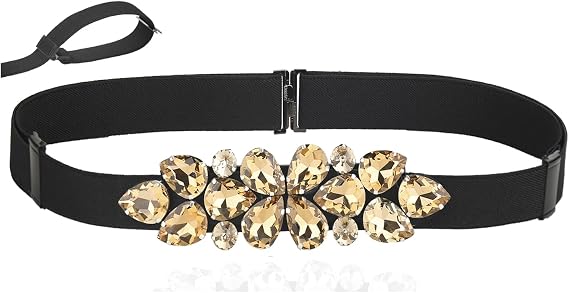 Rhinestone Beaded Formal Stretch Belt - Sparkly Waist Belt