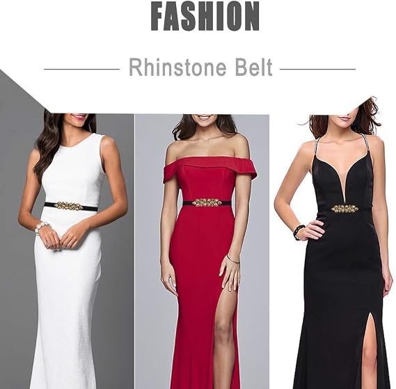 Rhinestone Beaded Formal Stretch Belt - Sparkly Waist Belt