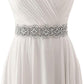 Rhinestone Bow Wedding Sash - Silver Bridal Belt
