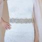 Rhinestone Bow Wedding Sash - Silver Bridal Belt