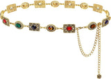 Rhinestone Diamond Concho Chain Belt - Bling Waist Chain