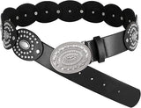 Rhinestone Concho Disc Belt - Wide Boho Cowgirl Style