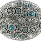 Rhinestone Crystal Oval Buckle - Aquamarine Accent Style