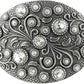 Rhinestone Crystal Oval Floral Buckle - Antique Western