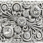 Rhinestone Crystal Rectangle Floral Buckle - Antique Style