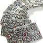 Rhinestone Crystal Rectangle Floral Buckle - Antique Style