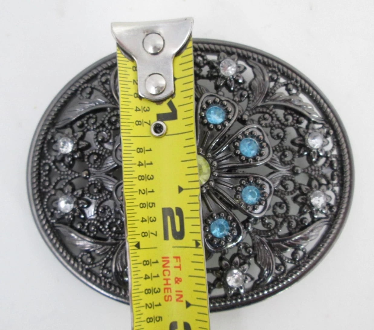 Rhinestone Filigree Boho Cowgirl Statement Belt Buckle