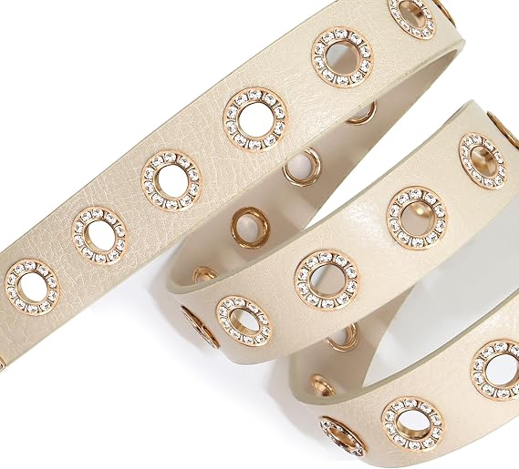 Rhinestone Grommet Punk Western Belt - Y2K Studded Strap