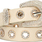 Rhinestone Grommet Punk Western Belt - Y2K Studded Strap