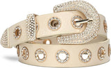 Rhinestone Grommet Punk Western Belt - Y2K Studded Strap