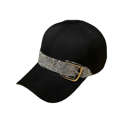 Rhinestone Studded Bling Baseball Cap – Adjustable Strap, Sun Visor