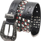Rhinestone Studded Crocodile Pattern Belt - Punk Western