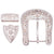 Rhinestone Western Belt Buckle Set - Floral Bling 3-Piece for 1.5" Straps