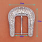 Rhinestone Western Belt Buckle Set - Floral Bling 3-Piece for 1.5" Straps
