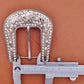 Rhinestone Western Belt Buckle Set - Floral Bling 3-Piece for 1.5" Straps