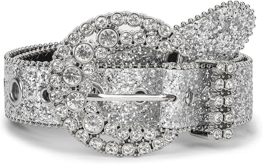 Bling Rhinestone Western Belt - Diamond Buckle Cowgirl Belt