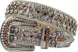 Hand-Set Rhinestone Studded Western Belt - Punk Y2K Style