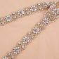 Rose Gold Rhinestone Wedding Sash Belt - Bridal Gown Belt