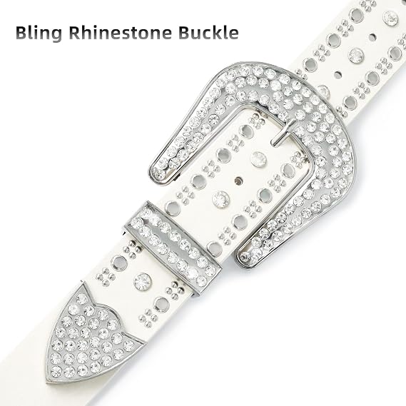 Rhinestone Rivet Studded Western Belt - Sparkly Cowgirl Strap