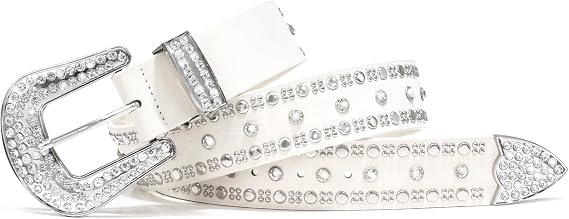 Rhinestone Rivet Studded Western Belt - Sparkly Cowgirl Strap