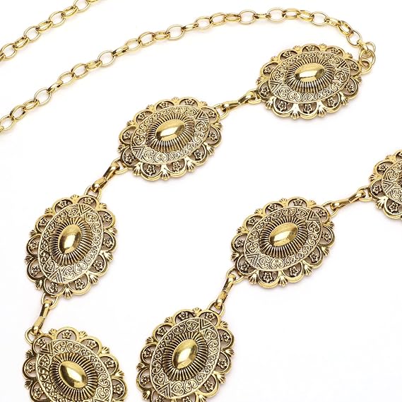 Vintage Concho Cowgirl Waist Chain - Adjustable Belt
