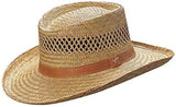 Rush Straw Gambler Hat - Wide Brim Western Sun Hat