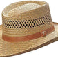 Rush Straw Gambler Hat - Wide Brim Western Sun Hat