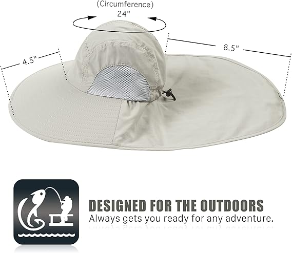 Outdoor Safari Sun Hat - UPF 50+ with Neck Flap