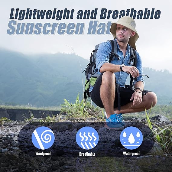 Outdoor Safari Sun Hat - UPF 50+ with Neck Flap