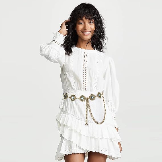 Sapphire-Style Vintage Concho Chain Belt - Glamorous Fit