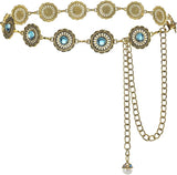 Sapphire-Style Vintage Concho Chain Belt - Glamorous Fit